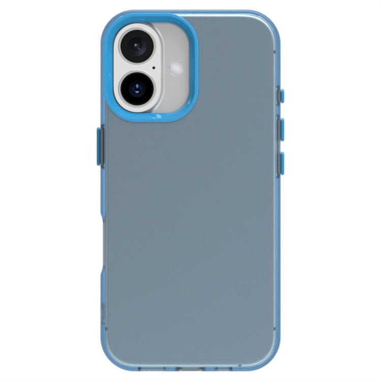 For iPhone 16 Plus Candy PC Hybrid TPU Shockproof Phone Case(Blue) - iPhone 16 Plus Cases by buy2fix | Online Shopping UK | buy2fix