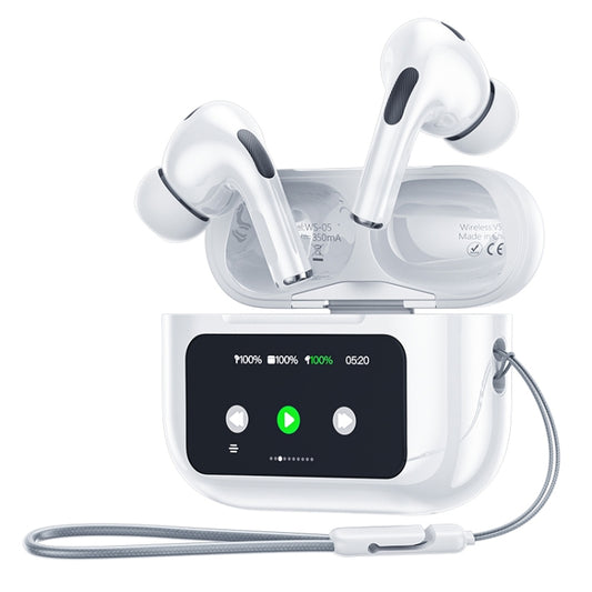 WEKOME WS-05 Chiscope Smart Color Screen Noise Reduction Wireless Bluetooth Earphones(White) - Bluetooth Earphone by WK | Online Shopping UK | buy2fix