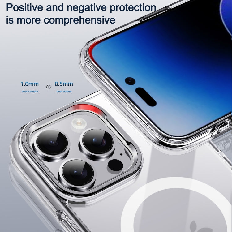 For iPhone 16 Pro Airbag PC Hybrid TPU Magsafe Phone Case(Clear Silver) - iPhone 16 Pro Cases by buy2fix | Online Shopping UK | buy2fix