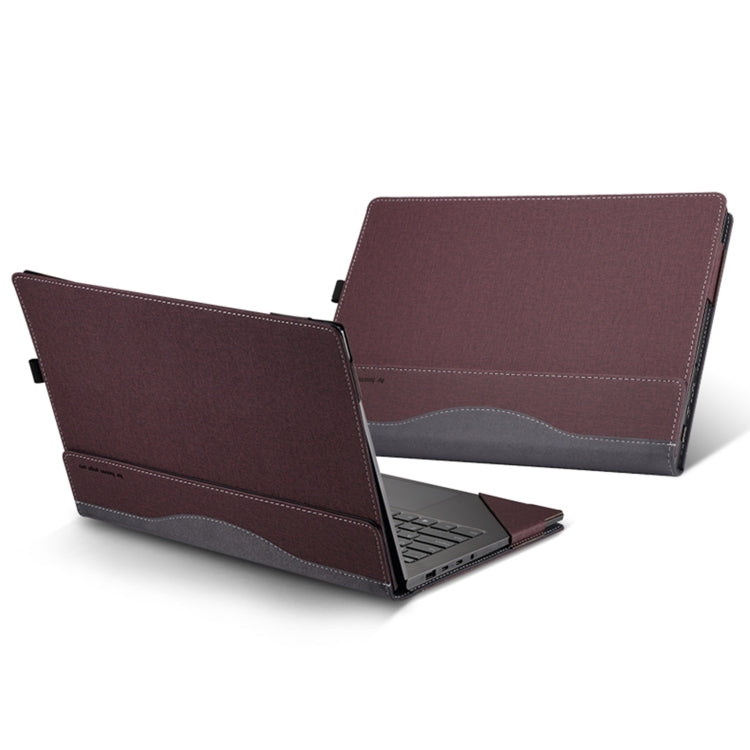 For Dell Latitude 7650 16 inch Leather Laptop Shockproof Protective Case(Wine Red) - Screen & Keyboard Cover by buy2fix | Online Shopping UK | buy2fix