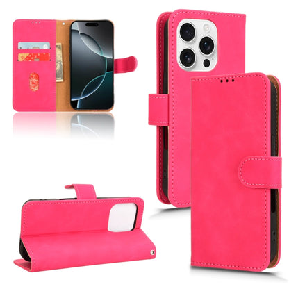 For iPhone 16 Pro Max Skin Feel Magnetic Flip Leather Phone Case(Rose Red) - iPhone 16 Pro Max Cases by buy2fix | Online Shopping UK | buy2fix