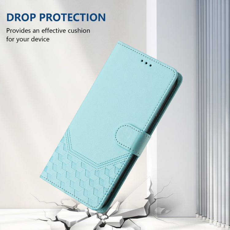 For Sony Xperia 1 VI 2024 Honeycomb Embossing RFID Leather Phone Case(Mint Green) - Sony Cases by buy2fix | Online Shopping UK | buy2fix