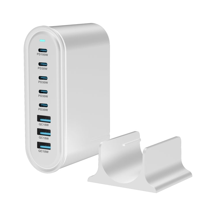 YMX-968 268W 5Type-C, 3USB 8-Ports Desktop Fast Charger, Plug Type:EU Plug(White) - Multifunction Charger by buy2fix | Online Shopping UK | buy2fix