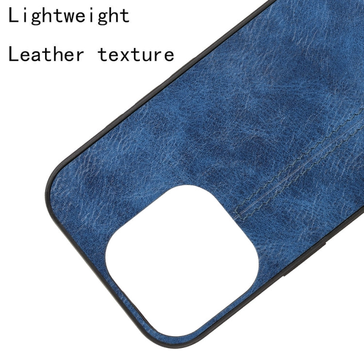 For iPhone 16 Pro Cow Pattern Sewing Back Cover Phone Case(Blue) - iPhone 16 Pro Cases by buy2fix | Online Shopping UK | buy2fix