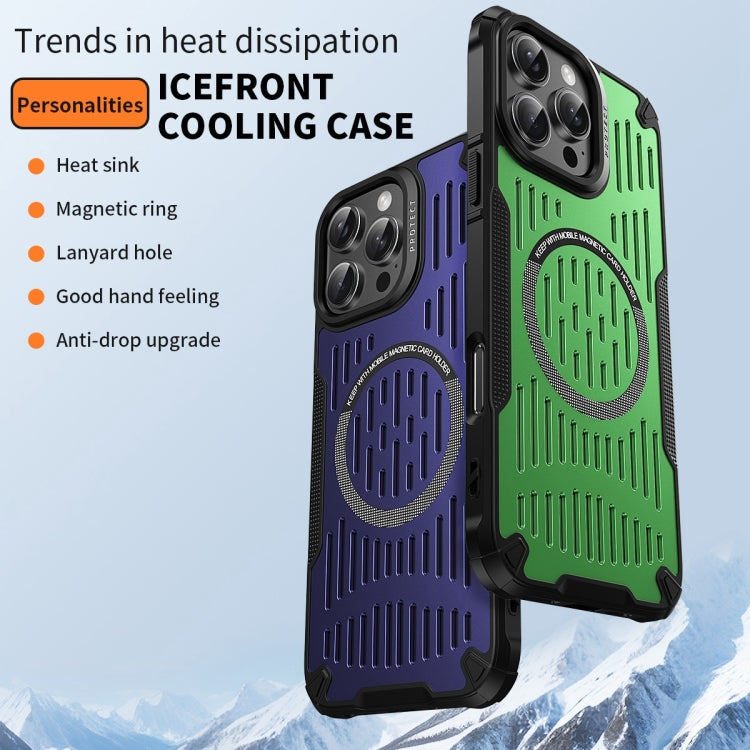 For iPhone 16 Pro Max Ice Front Cooling MagSafe Magnetic Phone Case(Purple) - iPhone 16 Pro Max Cases by buy2fix | Online Shopping UK | buy2fix