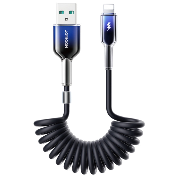 JOYROOM S-A43 3A USB to 8 Pin Coiled Fast Charging Data Cable, Length:1.5m(Black) - Normal Style Cable by JOYROOM | Online Shopping UK | buy2fix