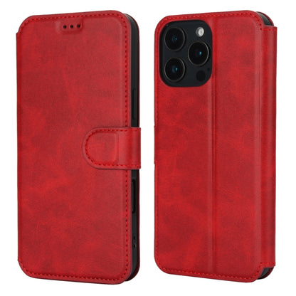 For iPhone 16 Pro Max Shockproof PU + TPU Leather Phone Case(Red) - iPhone 16 Pro Max Cases by buy2fix | Online Shopping UK | buy2fix