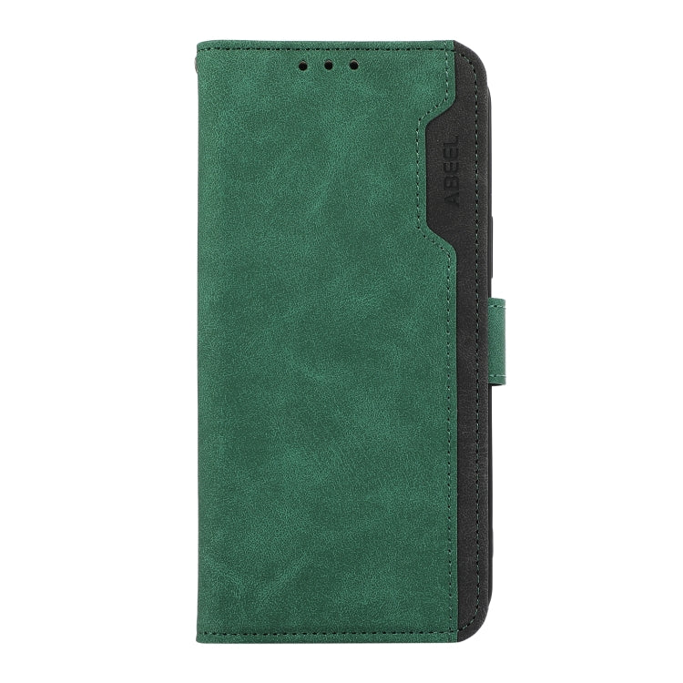 For Samsung Galaxy S25 Ultra 5G ABEEL Color Block Magnetic RFID Leather Phone Case(Green-Black) - Galaxy S25 Ultra 5G Cases by buy2fix | Online Shopping UK | buy2fix