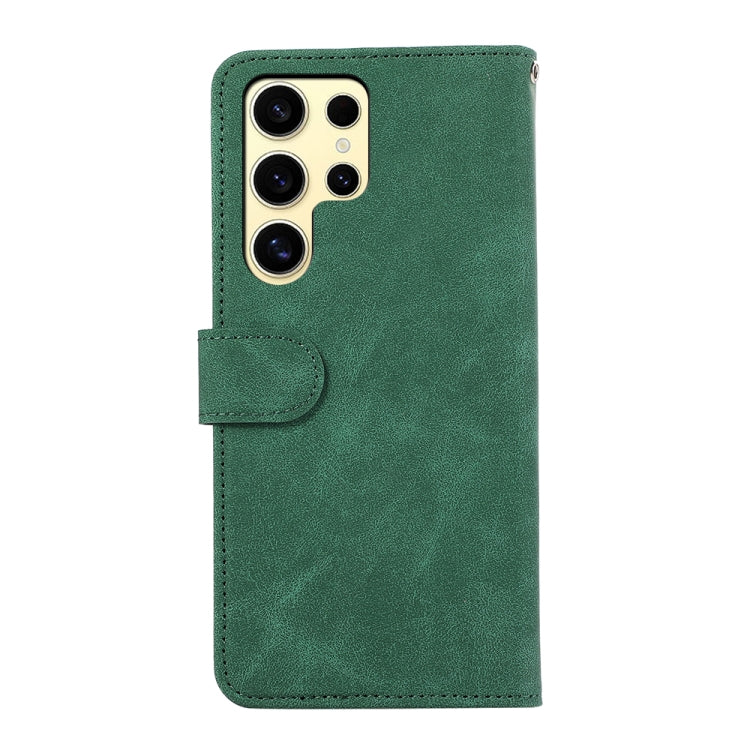 For Samsung Galaxy S25 Ultra 5G ABEEL Color Block Magnetic RFID Leather Phone Case(Green-Black) - Galaxy S25 Ultra 5G Cases by buy2fix | Online Shopping UK | buy2fix