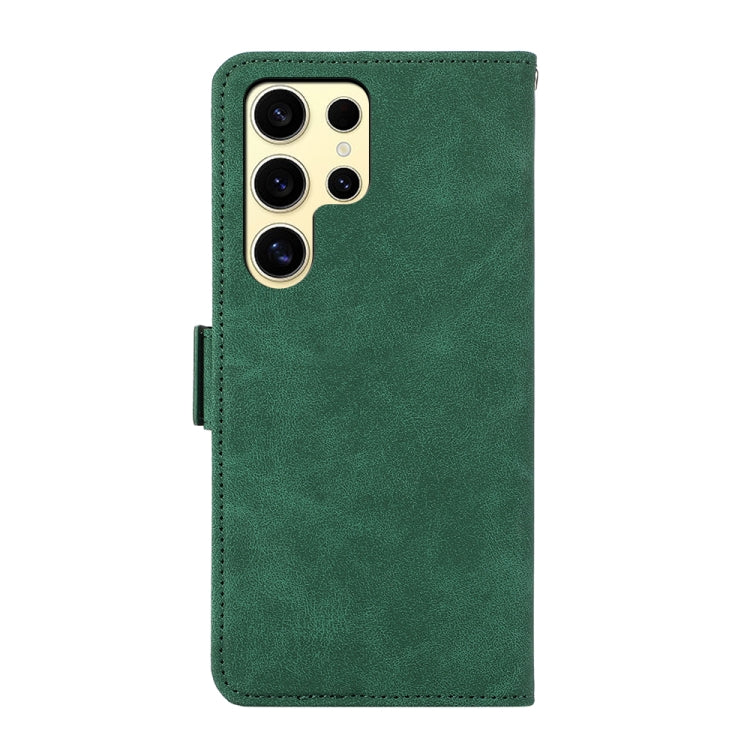 For Samsung Galaxy S25 Ultra 5G ABEEL Frosted Magnetic RFID Leather Phone Case(Green) - Galaxy S25 Ultra 5G Cases by buy2fix | Online Shopping UK | buy2fix