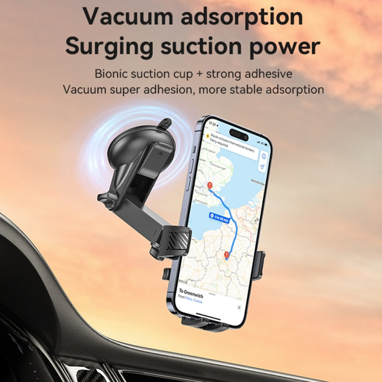 Yesido C267 Suction Cup Gravity Clamp Car Phone Holder(Black) - Car Holders by Yesido | Online Shopping UK | buy2fix