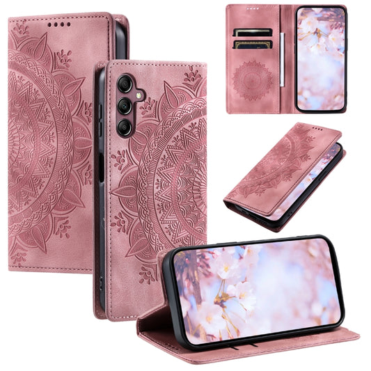 For Samsung Galaxy S25 5G Totem Embossed Magnetic Leather Phone Case(Rose Gold) - Galaxy S25 5G Cases by buy2fix | Online Shopping UK | buy2fix