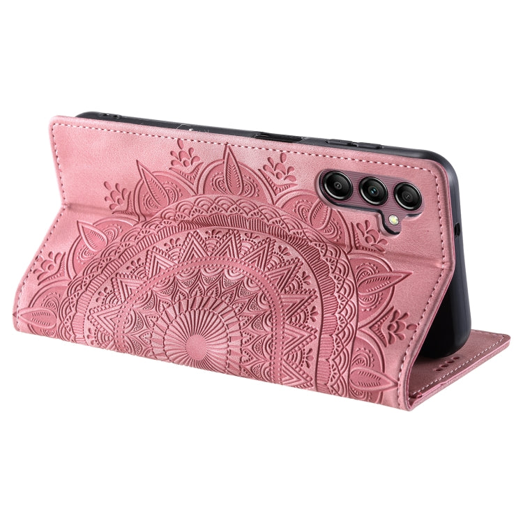 For Samsung Galaxy S25 5G Totem Embossed Magnetic Leather Phone Case(Rose Gold) - Galaxy S25 5G Cases by buy2fix | Online Shopping UK | buy2fix