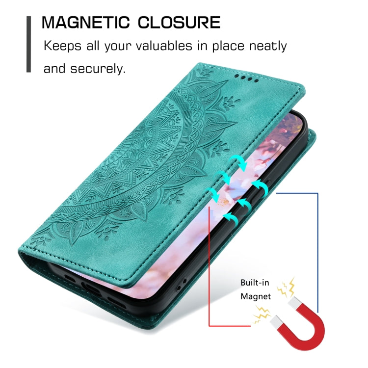 For Samsung Galaxy S25 Ultra 5G Totem Embossed Magnetic Leather Phone Case(Green) - Galaxy S25 Ultra 5G Cases by buy2fix | Online Shopping UK | buy2fix