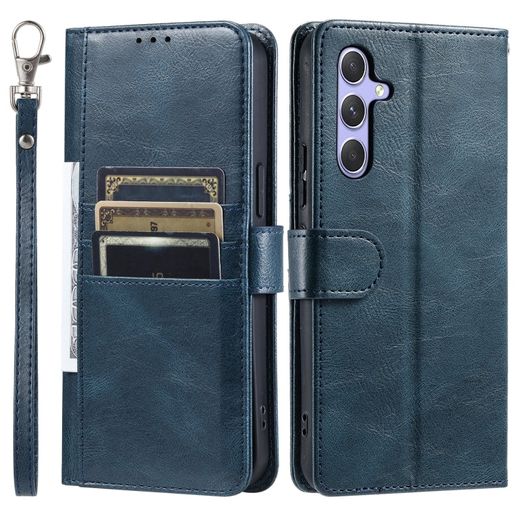 For Samsung Galaxy S25 5G Simple 6-Card Wallet Leather Phone Case(Navy Blue) - Galaxy S25 5G Cases by buy2fix | Online Shopping UK | buy2fix