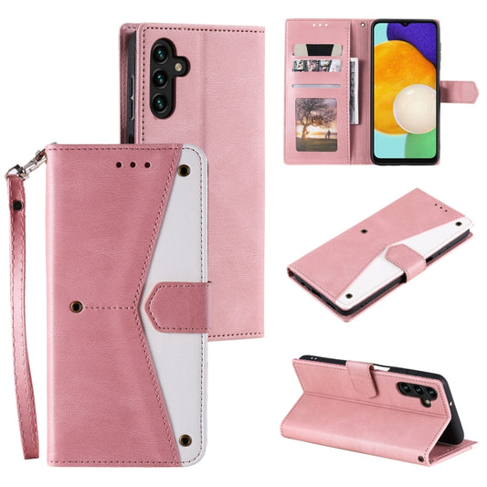 For Samsung Galaxy S25 5G Nail Skin Feel Stitching Calf Texture Leather Phone Case(Rose Gold) - Galaxy S25 5G Cases by buy2fix | Online Shopping UK | buy2fix