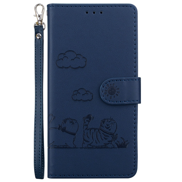 For OnePlus 13 Cute Cats RFID Leather Phone Case(Blue) - OnePlus Cases by buy2fix | Online Shopping UK | buy2fix