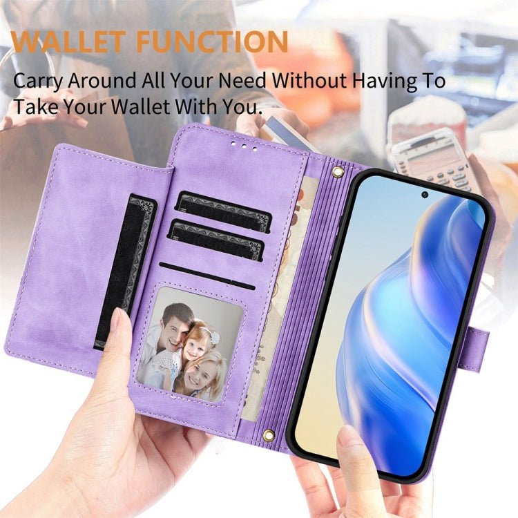 For Samsung Galaxy S25 Ultra 5G Multi-Card Slots Zipper Wallet Leather Phone Case(Purple) - Galaxy S25 Ultra 5G Cases by buy2fix | Online Shopping UK | buy2fix