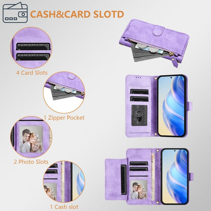 For Samsung Galaxy S25 Ultra 5G Multi-Card Slots Zipper Wallet Leather Phone Case(Purple) - Galaxy S25 Ultra 5G Cases by buy2fix | Online Shopping UK | buy2fix