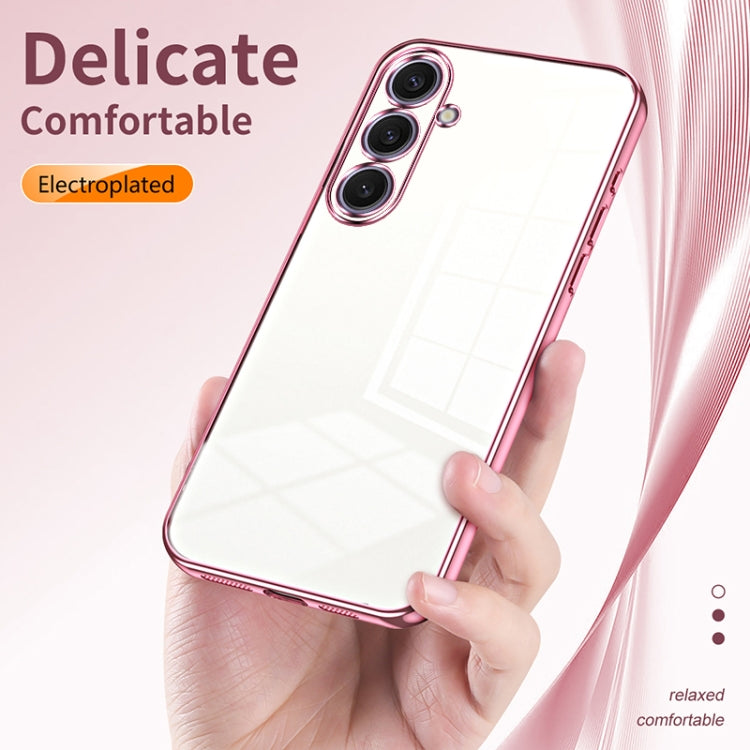 For Samsung Galaxy S25+ 5G Transparent Plating Fine Hole Phone Case(Gold) - Galaxy S25+ 5G Cases by buy2fix | Online Shopping UK | buy2fix