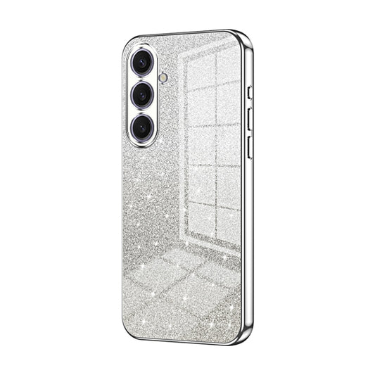 For Samsung Galaxy S25+ 5G Gradient Glitter Powder Electroplated Phone Case(Silver) - Galaxy S25+ 5G Cases by buy2fix | Online Shopping UK | buy2fix