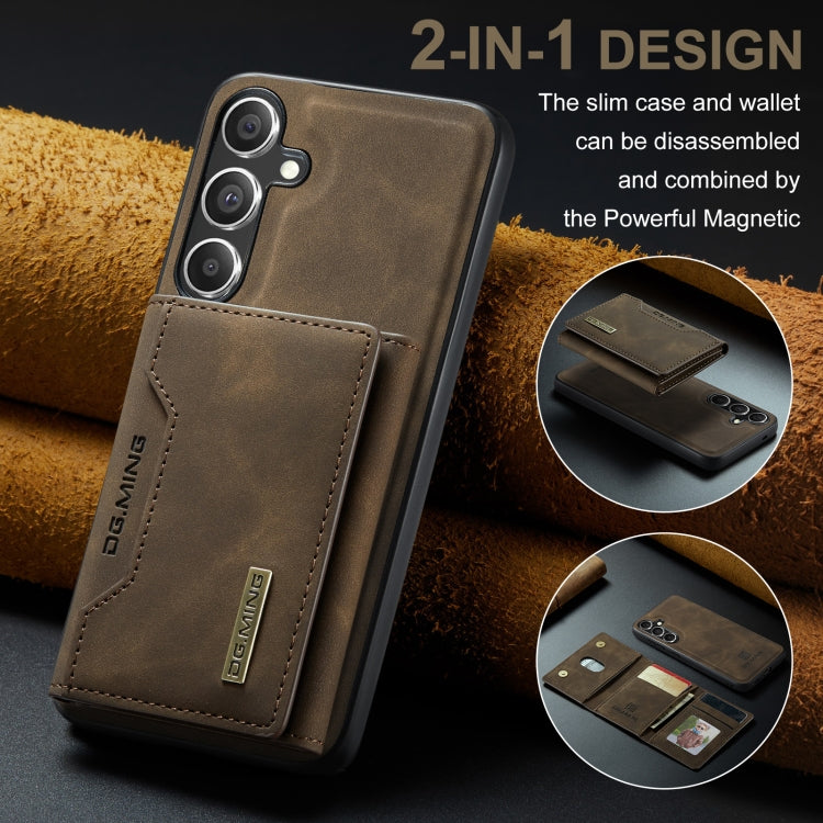 For Samsung Galaxy S24 FE 5G DG.MING M2 Series 3-Fold Multi Card Bag + Magnetic Phone Case(Coffee) - Galaxy S24 FE 5G Cases by DG.MING | Online Shopping UK | buy2fix