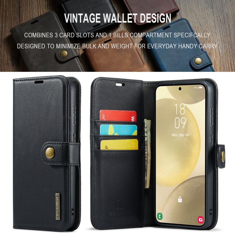 For Samsung Galaxy S24 FE 5G DG.MING Crazy Horse Texture Detachable Magnetic Leather Case(Black) - Galaxy S24 FE 5G Cases by DG.MING | Online Shopping UK | buy2fix