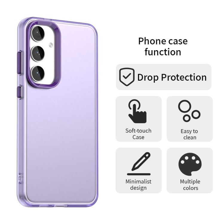 For Samsung Galaxy S25+ 5G Candy PC Hybrid TPU Shockproof Phone Case(Purple) - Galaxy S25+ 5G Cases by buy2fix | Online Shopping UK | buy2fix