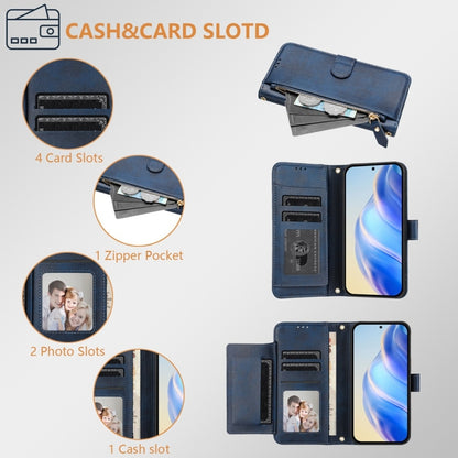 For Boost Mobile Celero 5G 2024 / Celero 3 Multi-Card Slots Zipper Wallet Leather Phone Case(Blue) - More Brand by buy2fix | Online Shopping UK | buy2fix