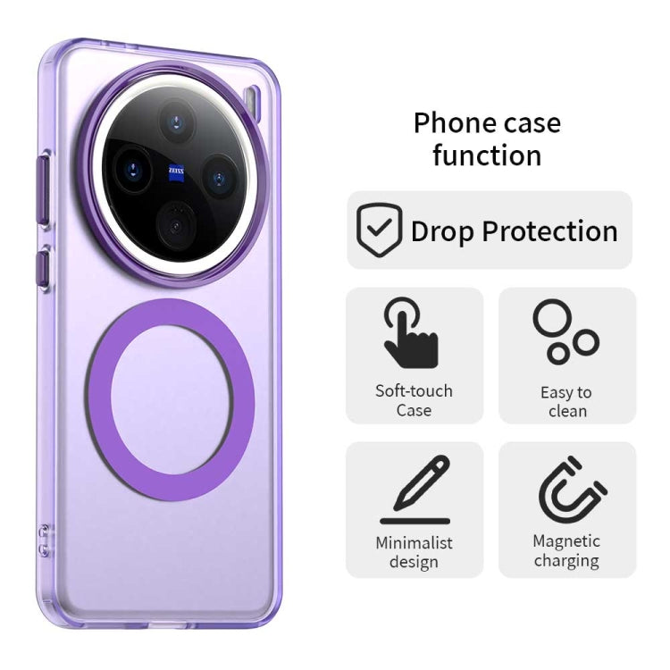 For vivo X200 Candy Magsafe PC Hybrid TPU Phone Case(Purple) - X200 Cases by buy2fix | Online Shopping UK | buy2fix