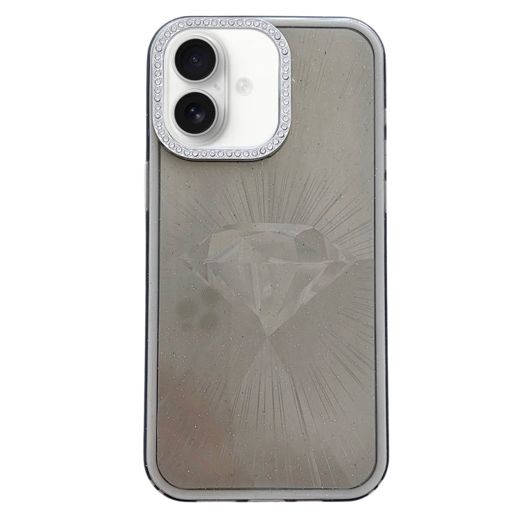 For iPhone 16 Plus Diamond Texture TPU Hybrid PC IMD Phone Case(Black) - iPhone 16 Plus Cases by buy2fix | Online Shopping UK | buy2fix