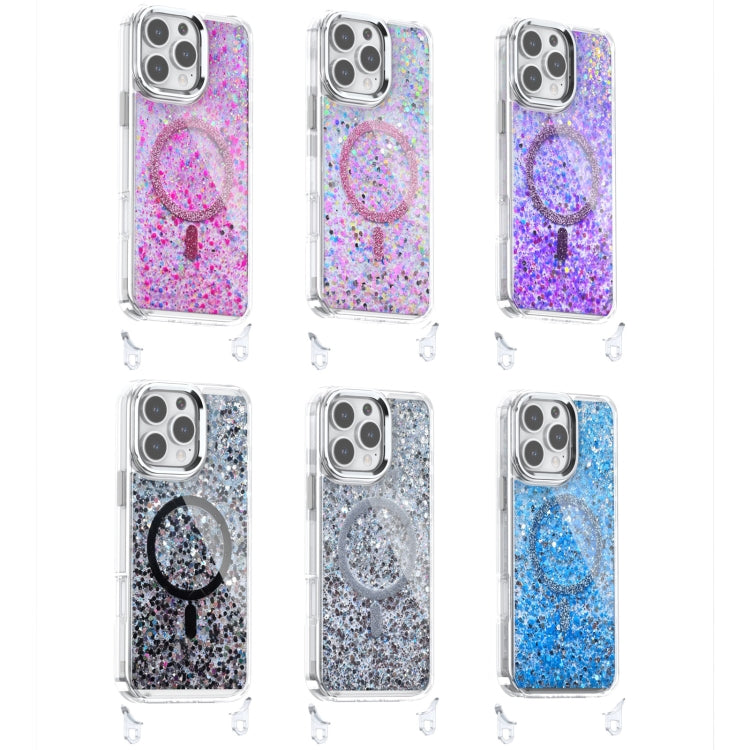 For iPhone 16 Plus Epoxy Glitter MagSafe Magnetic TPU Phone Case(White) - iPhone 16 Plus Cases by buy2fix | Online Shopping UK | buy2fix