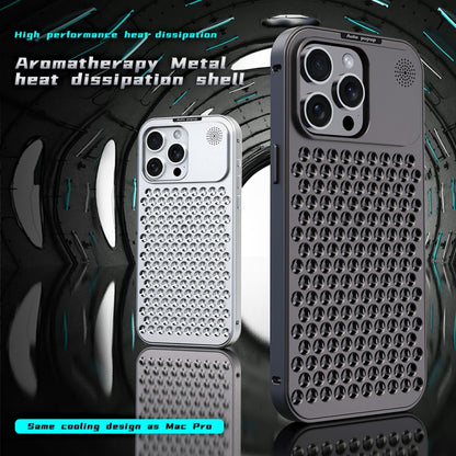 For iPhone 16 Pro R-JUST RJ58 Aromatherapy Metal Cooling Phone Case(Gold) - iPhone 16 Pro Cases by R-JUST | Online Shopping UK | buy2fix