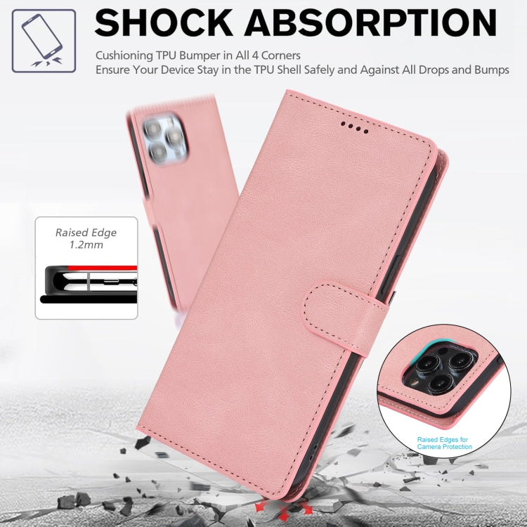 For iPhone 16 Pro Max Fantasy Skin-feel Calfskin Texture Leather Phone Case(Pink) - iPhone 16 Pro Max Cases by buy2fix | Online Shopping UK | buy2fix