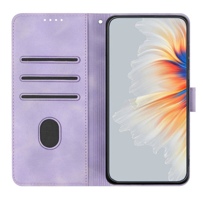 For Samsung Galaxy S25 Ultra 5G Heart Pattern Skin Feel Leather Phone Case(Purple) - Galaxy S25 Ultra 5G Cases by buy2fix | Online Shopping UK | buy2fix