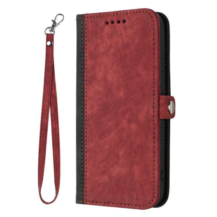 For Samsung Galaxy S25 Ultra 5G Side Buckle Double Fold Hand Strap Leather Phone Case(Red) - Galaxy S25 Ultra 5G Cases by buy2fix | Online Shopping UK | buy2fix