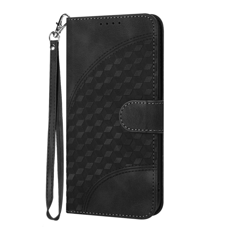 For Samsung Galaxy S25 5G YX0060 Elephant Head Embossed Phone Leather Case with Lanyard(Black) - Galaxy S25 5G Cases by buy2fix | Online Shopping UK | buy2fix