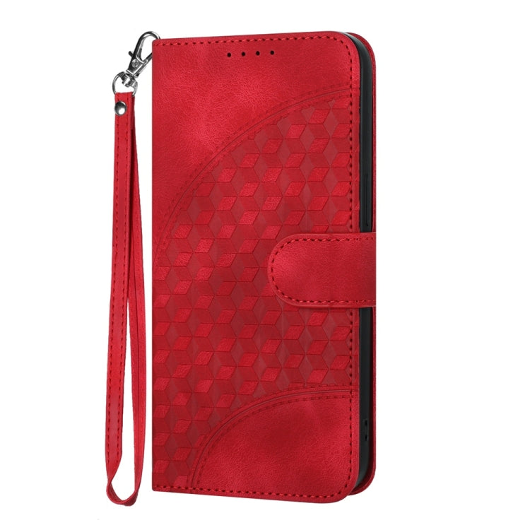 For Samsung Galaxy S25 5G YX0060 Elephant Head Embossed Phone Leather Case with Lanyard(Red) - Galaxy S25 5G Cases by buy2fix | Online Shopping UK | buy2fix