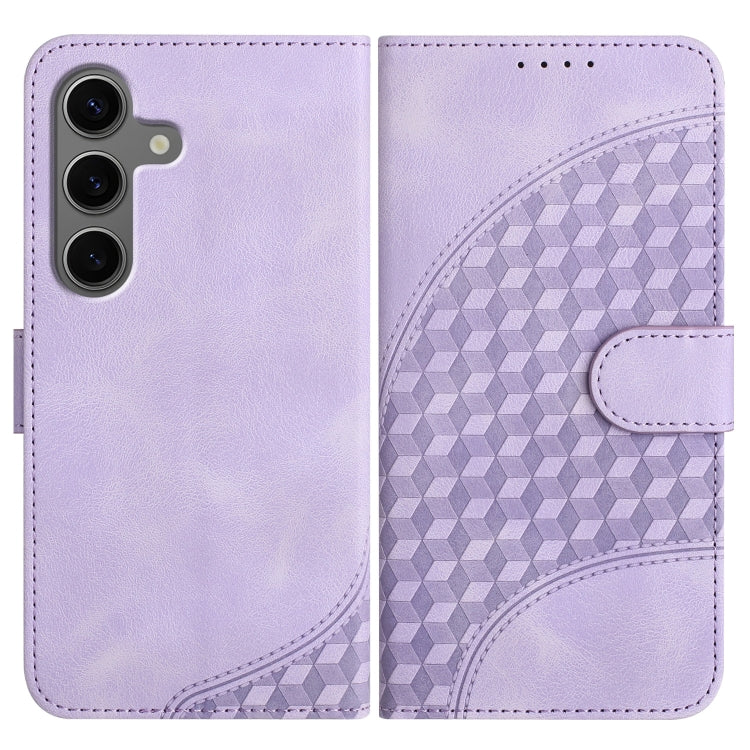 For Samsung Galaxy S25+ 5G YX0060 Elephant Head Embossed Phone Leather Case with Lanyard(Light Purple) - Galaxy S25+ 5G Cases by buy2fix | Online Shopping UK | buy2fix