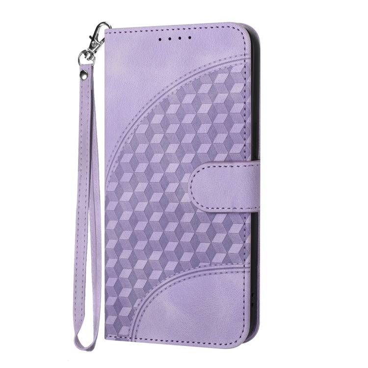 For Samsung Galaxy S25+ 5G YX0060 Elephant Head Embossed Phone Leather Case with Lanyard(Light Purple) - Galaxy S25+ 5G Cases by buy2fix | Online Shopping UK | buy2fix