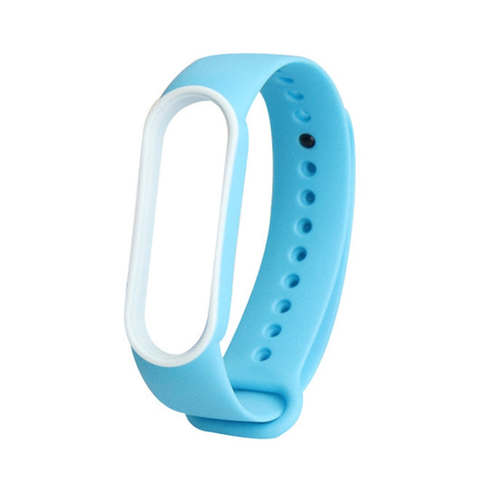 For Xiaomi Mi Band 5 Two-color TPE Watch Band(Sky Blue+White) - Watch Bands by buy2fix | Online Shopping UK | buy2fix