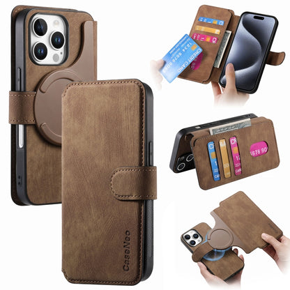 For iPhone 16 Pro Max CaseNeo MagSafe RFID Anti-theft Retro Leather Phone Case(Brown) - iPhone 16 Pro Max Cases by CaseNeo | Online Shopping UK | buy2fix