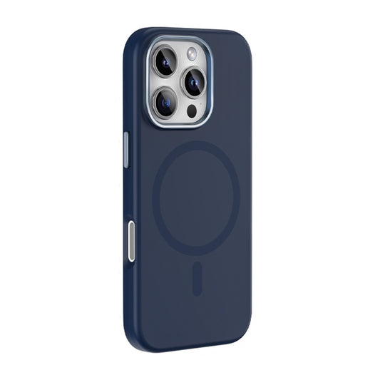 For iPhone 16 Pro Mutural Karen Series Liquid Silicone MagSafe Magnetic Phone Case(Navy Blue) - iPhone 16 Pro Cases by Mutural | Online Shopping UK | buy2fix