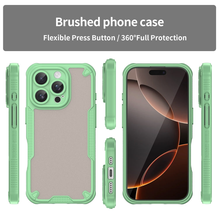 For iPhone 16 Pro Max Armor Glaze PC Hybrid TPU Phone Case(Green) - iPhone 16 Pro Max Cases by buy2fix | Online Shopping UK | buy2fix