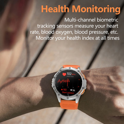 LEMFO K67 1.43 inch AMOLED Screen GPS Sports Smart Watch, Support Bluetooth Call / Health Monitoring(Silver Orange) - Smart Watches by LEMFO | Online Shopping UK | buy2fix