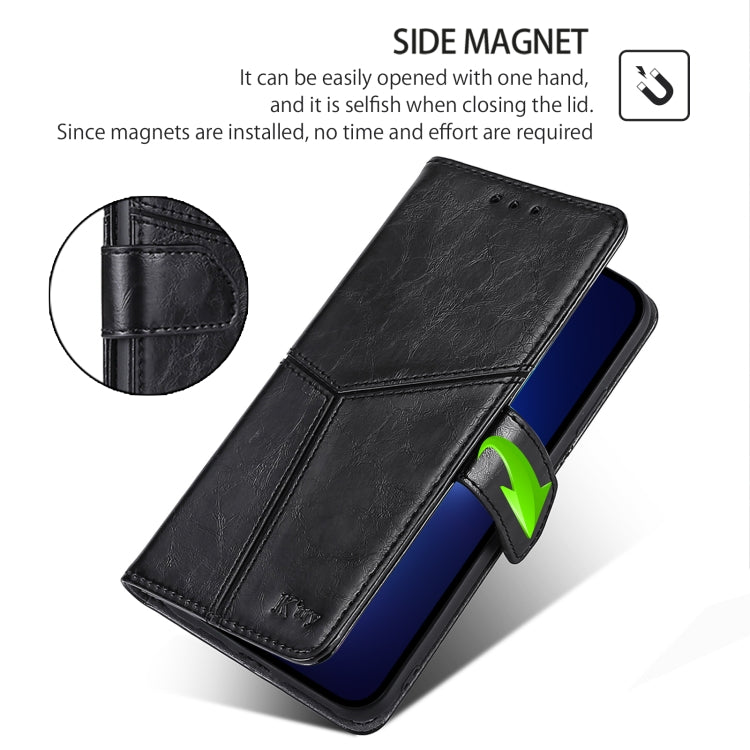 For iPhone 16 Pro Geometric Stitching Leather Phone Case(Black) - iPhone 16 Pro Cases by buy2fix | Online Shopping UK | buy2fix