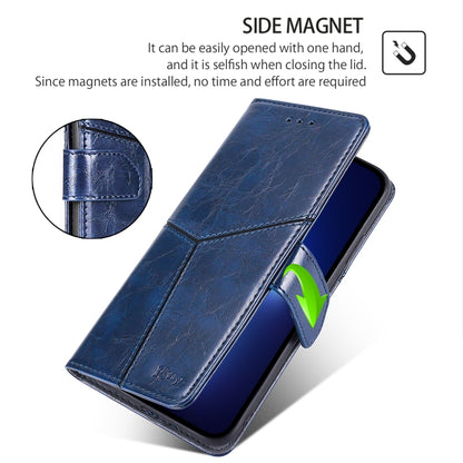 For iPhone 16 Pro Max Geometric Stitching Leather Phone Case(Blue) - iPhone 16 Pro Max Cases by buy2fix | Online Shopping UK | buy2fix