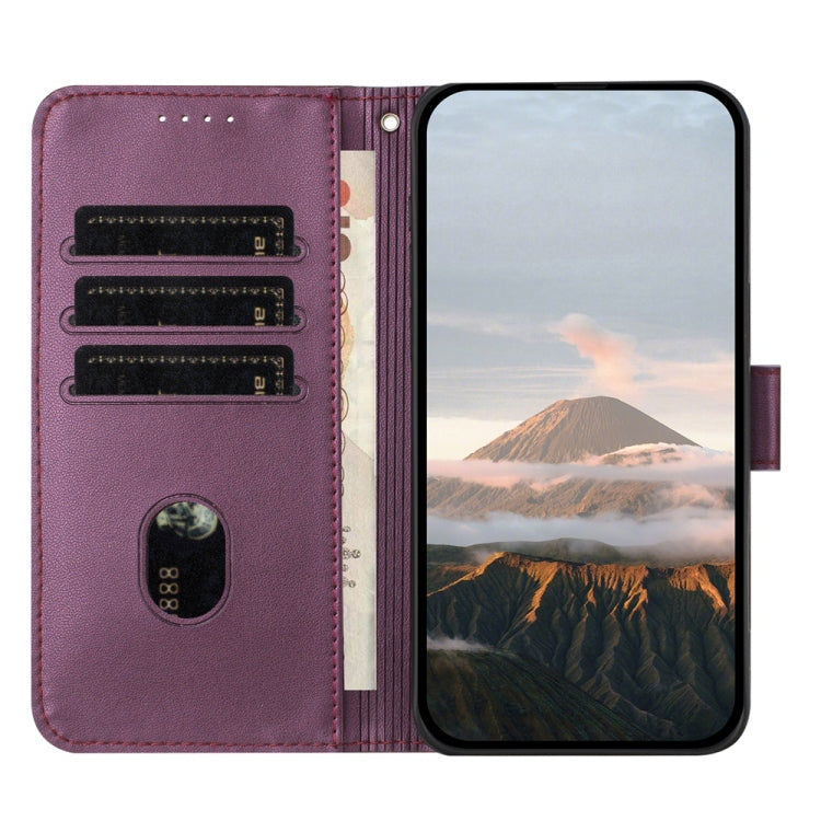 For Samsung Galaxy S25+ 5G Triangle Pattern Buckle Clasp Leather Phone Case(Dark Purple) - Galaxy S25+ 5G Cases by buy2fix | Online Shopping UK | buy2fix