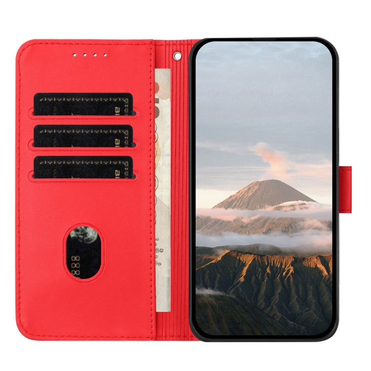 For Samsung Galaxy S25+ 5G Triangle Pattern Buckle Clasp Leather Phone Case(Red) - Galaxy S25+ 5G Cases by buy2fix | Online Shopping UK | buy2fix