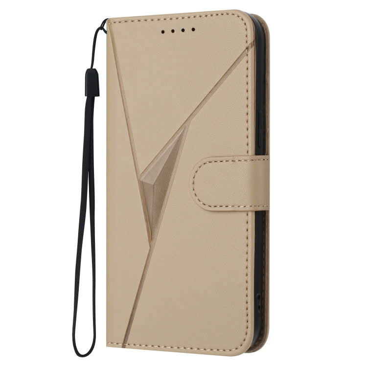 For OnePlus 11 Triangle Pattern Buckle Clasp Leather Phone Case(Gold) - OnePlus Cases by buy2fix | Online Shopping UK | buy2fix